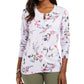 Karen Scott Cardigan Feminino Estampado Floral Roxo Tamanho XXG