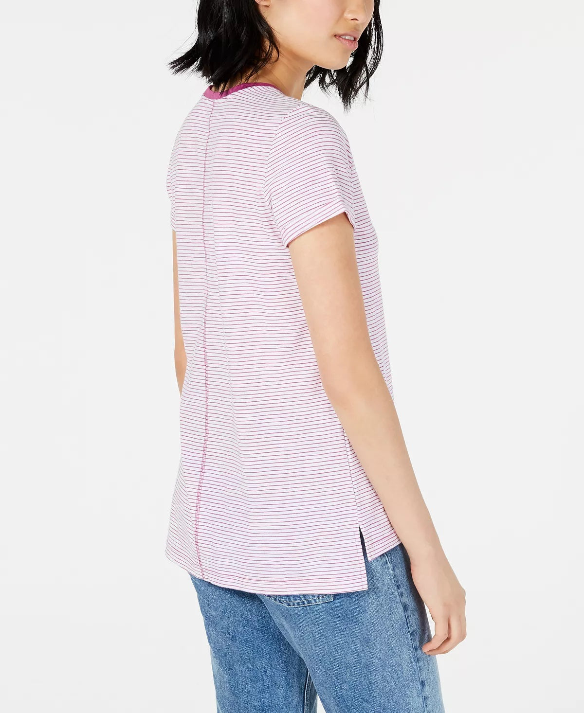 Camiseta feminina Maison Jules com decote redondo e alças finas, roxa, tamanho XX-G