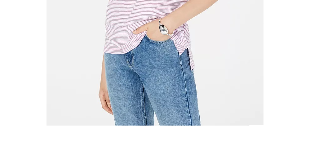 Camiseta feminina Maison Jules com decote redondo e alças finas, roxa, tamanho XX-G