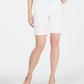 Shorts femininos Charter Club Petite Tummy-Control com punho, branco, tamanho 2 Petite