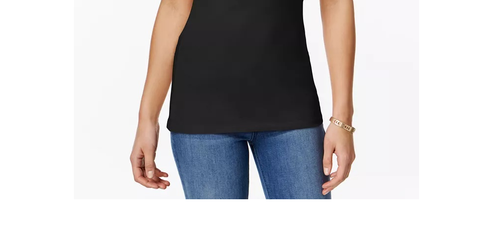 Planet Gold Regata feminina preta elástica com alças finas ajustáveis ​​e decote redondo, tamanho grande, preta, para jovens