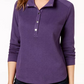 Karen Scott Sport Feminino Gola Asa Botão Frente Blusa Roxo Tamanho XS