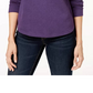 Karen Scott Sport Feminino Gola Asa Botão Frente Blusa Roxo Tamanho XS