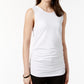 Blusa regata feminina Alfani Petite franzida, branca, tamanho PXL