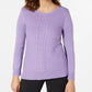 Karen Scott Suéter Feminino de Tricô com Cabo Lt/Pas Roxo Tamanho XXG