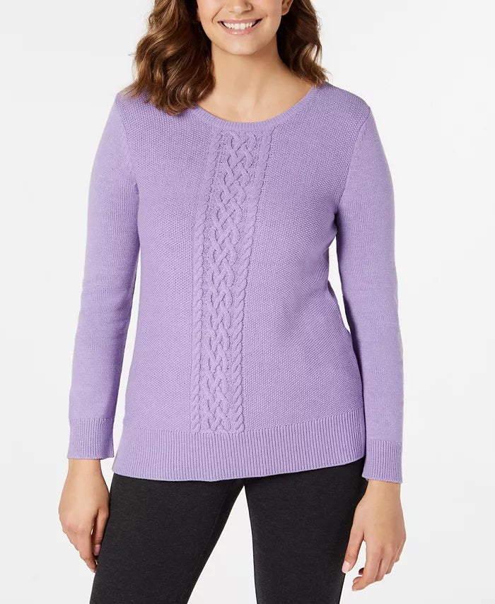 Karen Scott Suéter Feminino de Tricô com Cabo Lt/Pas Roxo Tamanho XXG