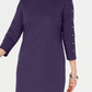 Vestido feminino Karen Scott Petite com decote canoa e tachas, roxo, tamanho pequeno pequeno