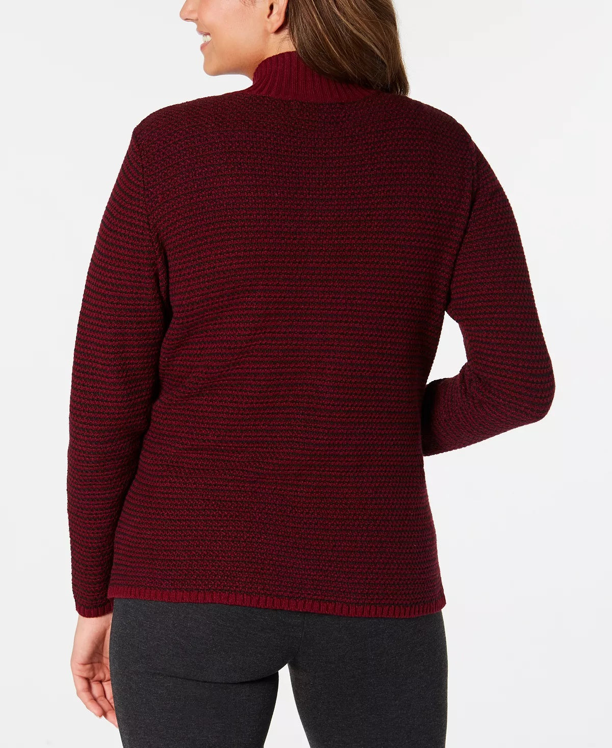 Karen Scott Cardigan Feminino Texturizado com Zíper Frontal Azul Marinho Tamanho XS