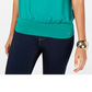 Blusa plissada Thalia Sodi feminina verde tamanho X-G