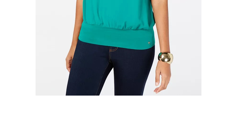 Blusa plissada Thalia Sodi feminina verde tamanho X-G