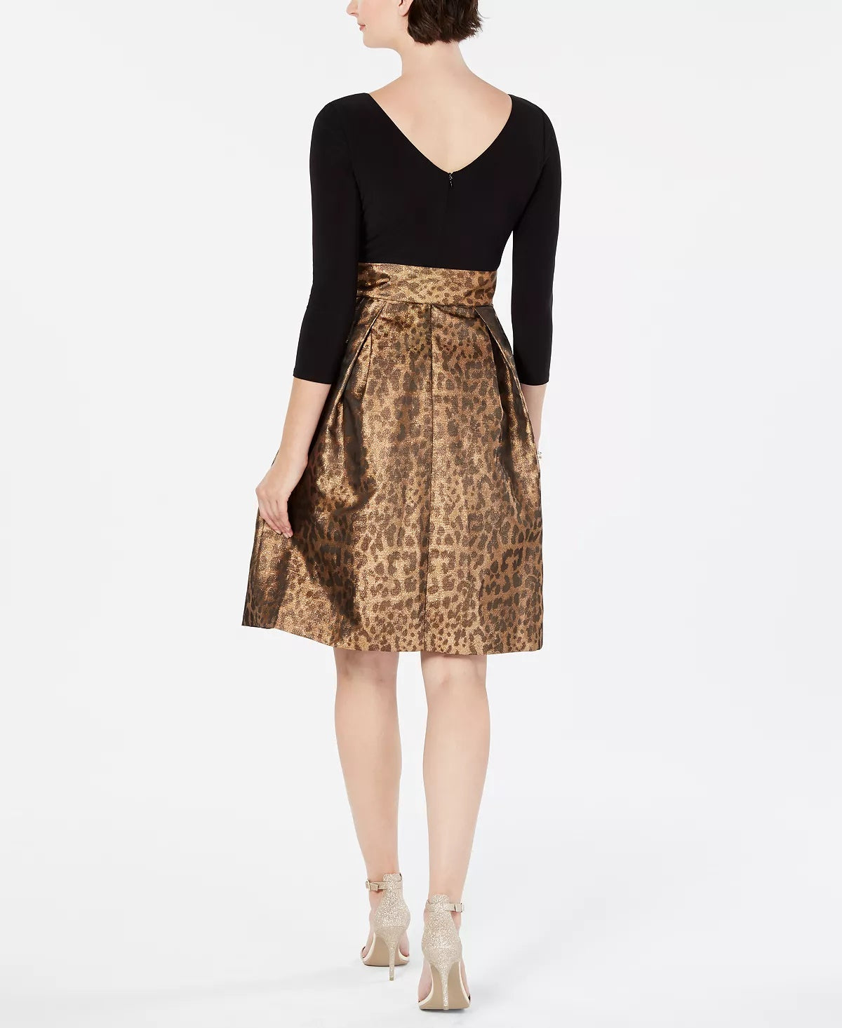 Vestido feminino Jessica Howard com estampa animal e corte justo e flare, tamanho 16, vermelho