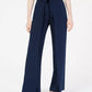 Calça feminina Bar III de perna larga com amarração frontal, roxa, tamanho X-S