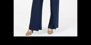 Calça feminina Bar III de perna larga com amarração frontal, roxa, tamanho X-S