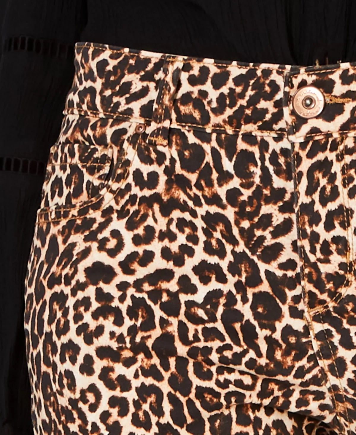 Calça jeans skinny feminina com estampa de leopardo da INC International Concepts, marrom, tamanho 12, pequena
