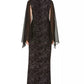 Vestido de noite feminino Connected, sem mangas, com decote em joia, longo, justo, preto, tamanho 8