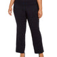 Calça xadrez Alfani feminina, azul marinho, tamanho 14W