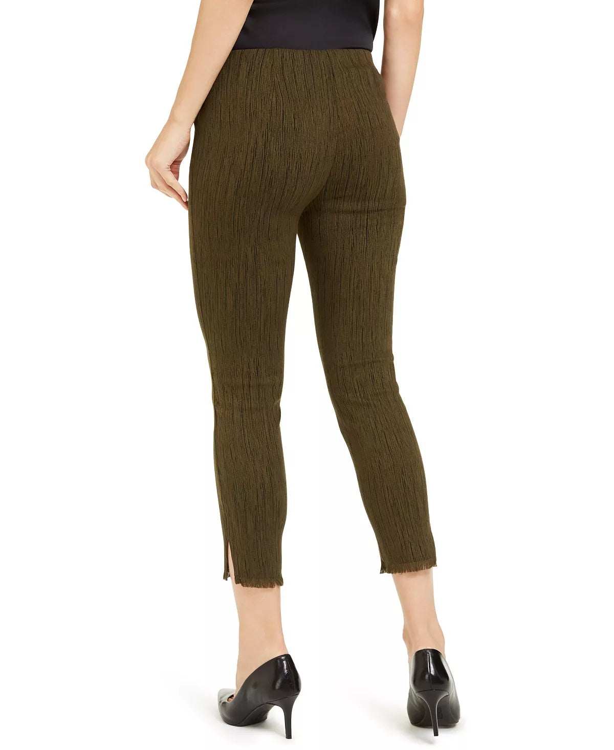 Calça Alfani Feminina com Franjas e Tornozelo Verde Tamanho 10 Petite