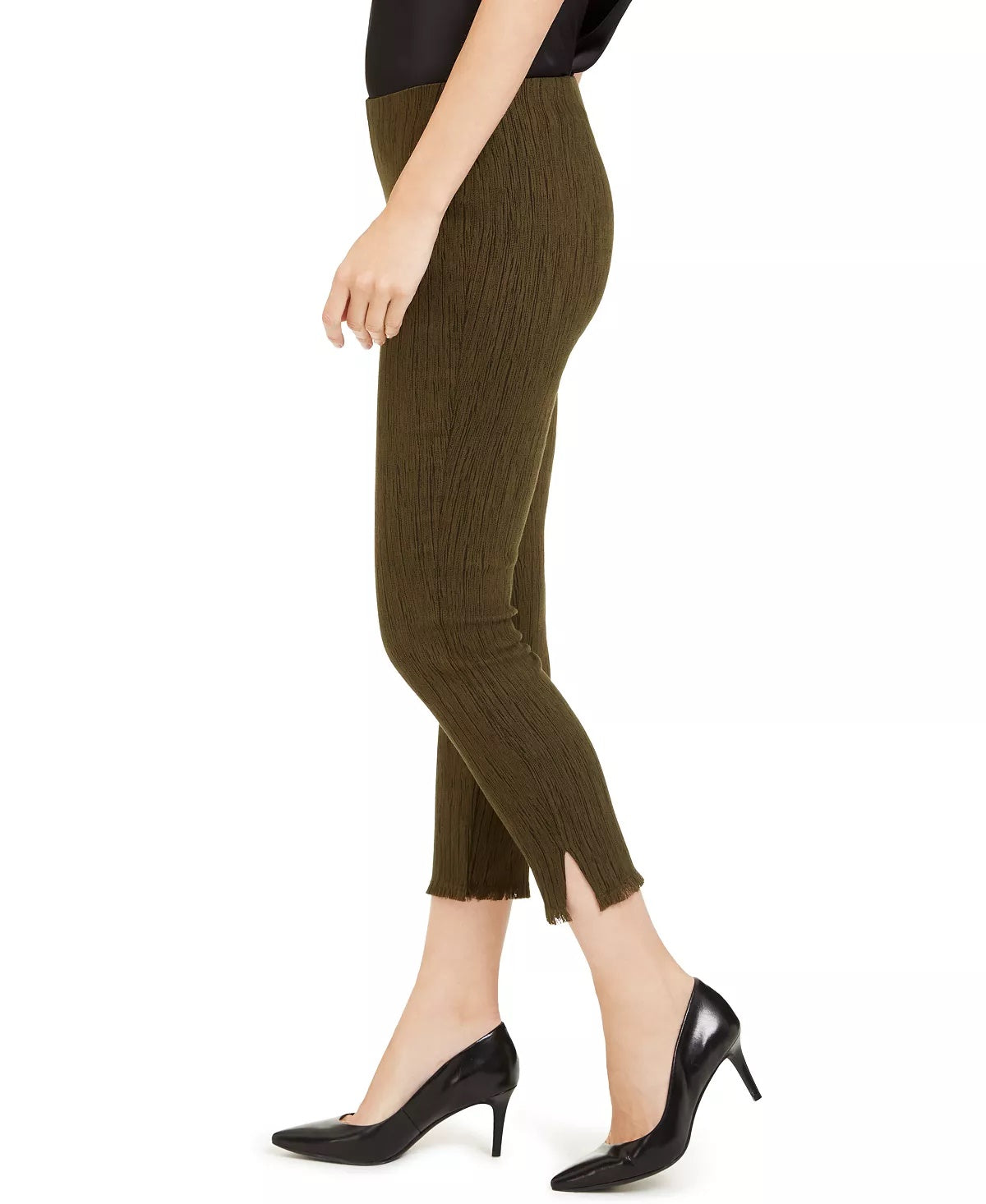 Calça Alfani Feminina com Franjas e Tornozelo Verde Tamanho 10 Petite