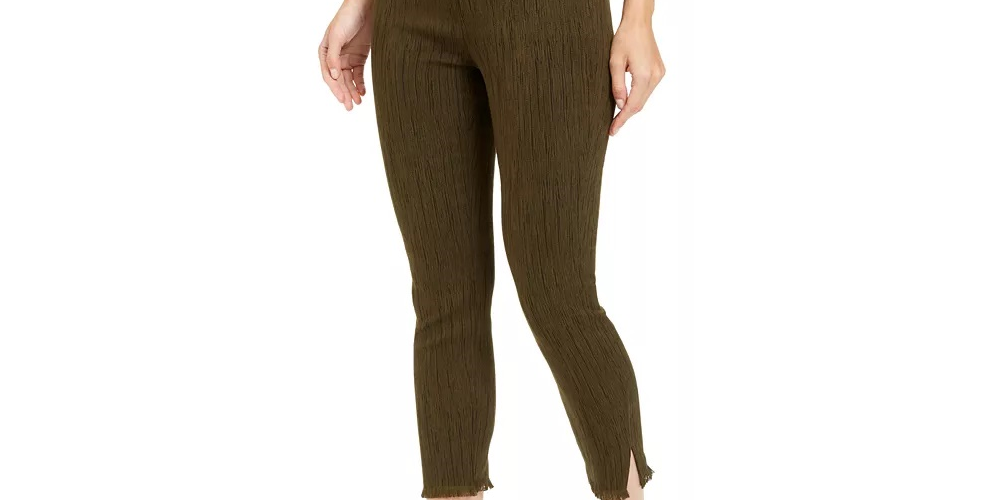 Calça Alfani Feminina Verde com Franjas Tamanho 14 Petite