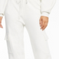 Calça jogger feminina cargo cintura alta INC International Concepts, branca, tamanho XS