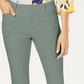 Calça feminina Charter Club Solid Newport Slim-Leg, verde, tamanho 2 Petite