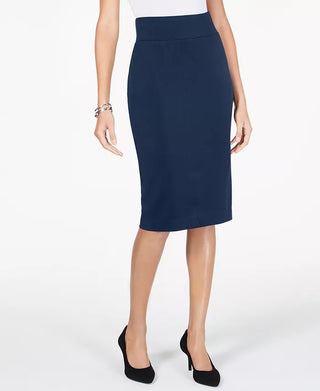 Alfani Saia Lápis Curvy Scuba Feminina Petite Cintura Larga Preta Tamanho 2 Petite