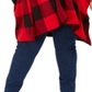 Tommy Hilfiger Suéter feminino plus size xadrez com mangas poncho, vermelho, tamanho GG