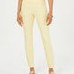 Calças femininas Charter Club Cambridge Skinny Pull-On com controle de barriga, comprimentos regulares e curtos, amarelas, tamanho 10
