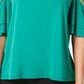 Thalia Sodi Blusa Feminina com Acabamento em Corrente e Ombros à Mostra, Verde, Tamanho Grande