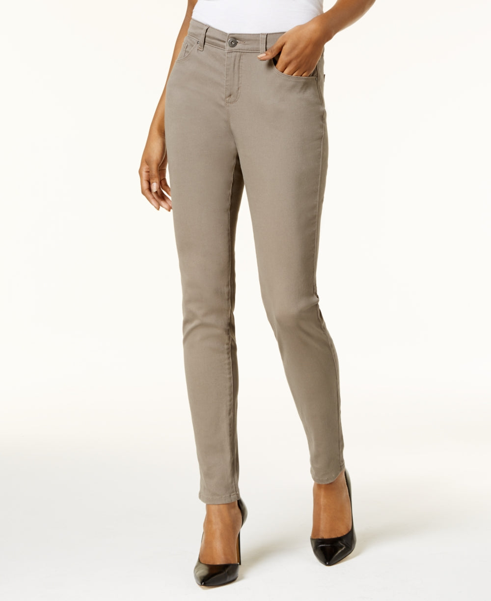 Camisa Polo Feminina Style &amp; Co Solid Estate Performance Marrom Tamanho 12 Petite