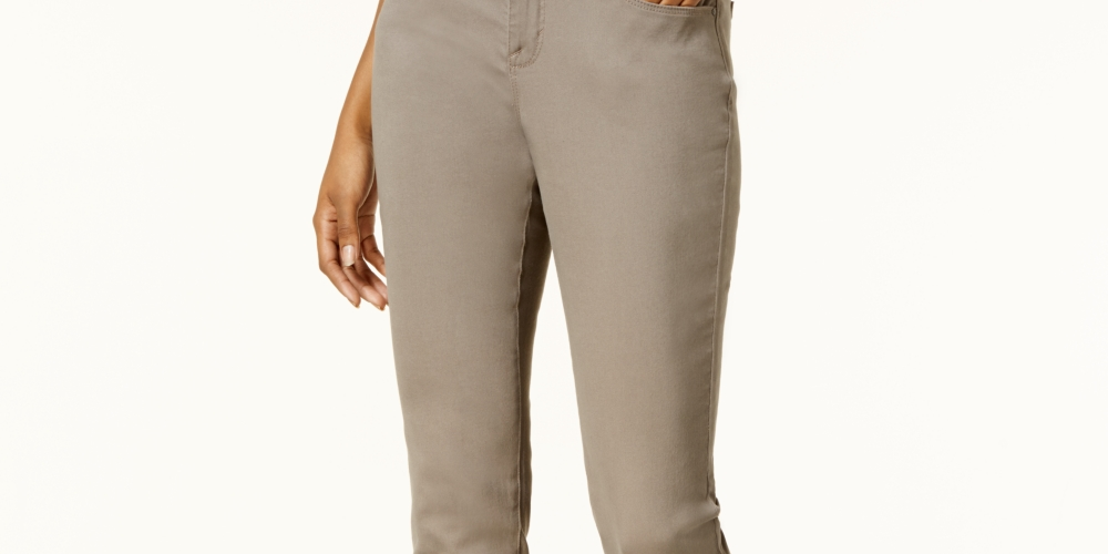 Camisa Polo Feminina Style &amp; Co Solid Estate Performance Marrom Tamanho 12 Petite