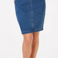Saia jeans feminina Charter Club com controle de barriga, azul, tamanho 10