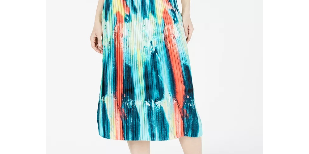 Alfani Saia Midi Pregueada Faca Feminina Azul Tamanho Pequeno