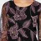 Blusa feminina Alfani bordada com babados, preta, tamanho X-S