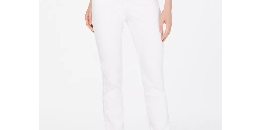 Calça skinny feminina Charter Club Chelsea Stretch Twill, branca, tamanho 4 Petite