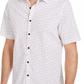 Camisa masculina Alfani com estampa digital e botões, tamanho XX-grande, branca