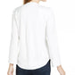 Blusa feminina Trina Turk Kaiko com zíper frontal e mangas dobráveis, branca, tamanho pequeno