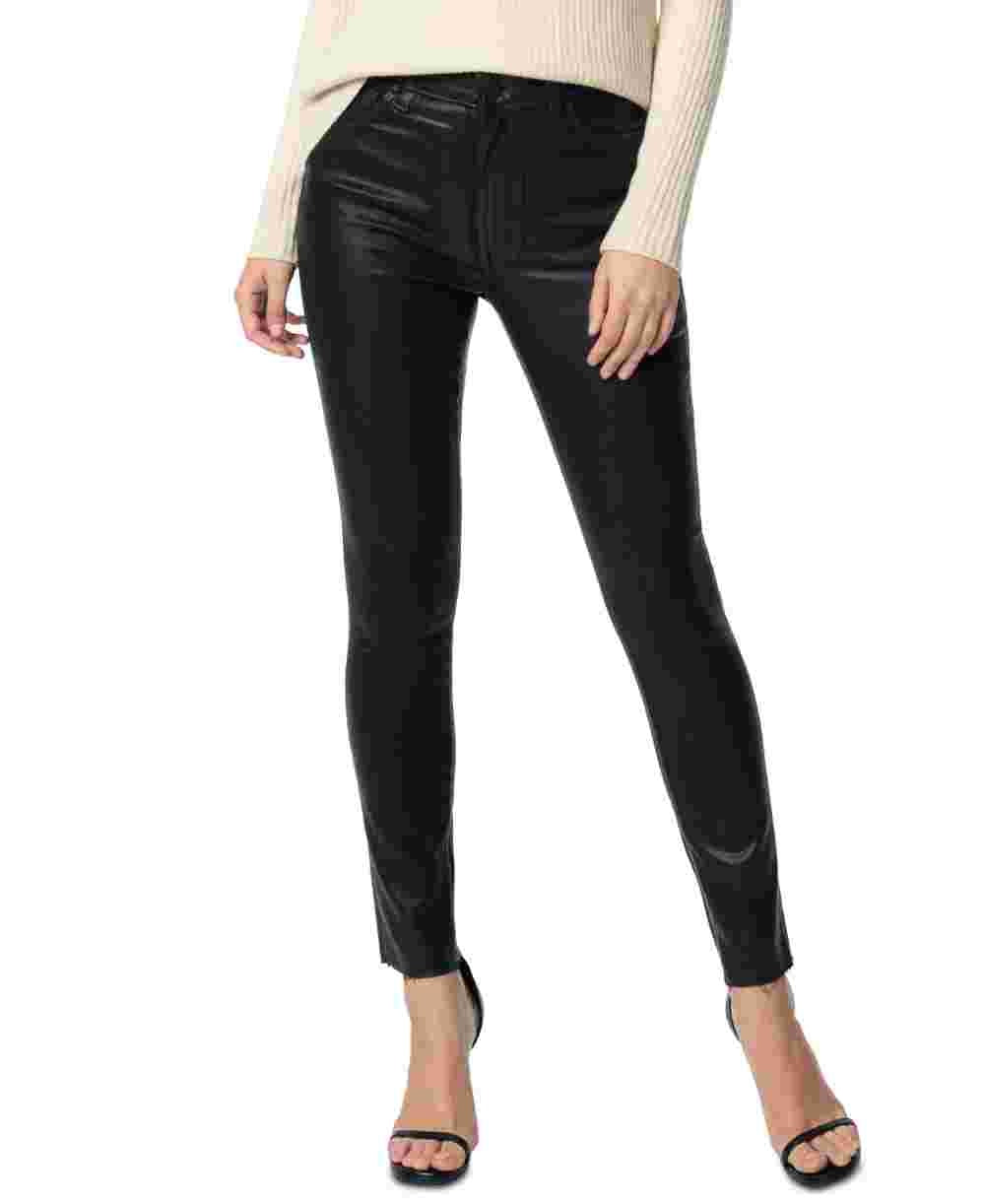Calça jeans feminina Joe'S Jeans Charlie de couro sintético, preta, tamanho 30