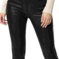 Calça jeans feminina Joe'S Jeans Charlie de couro sintético, preta, tamanho 30