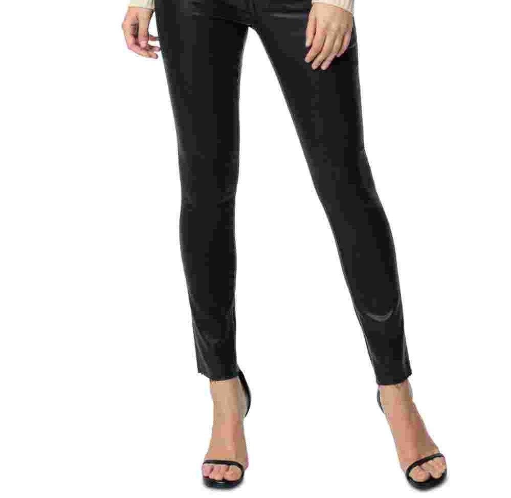 Calça jeans feminina Joe'S Jeans Charlie de couro sintético, preta, tamanho 30