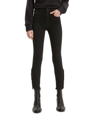 Levi's Women's Mile High Fringed Skinny Ankle Jeans Black Size 32