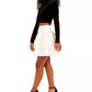 Vestido curto feminino City Studios com babados e manga comprida, preto, tamanho 1
