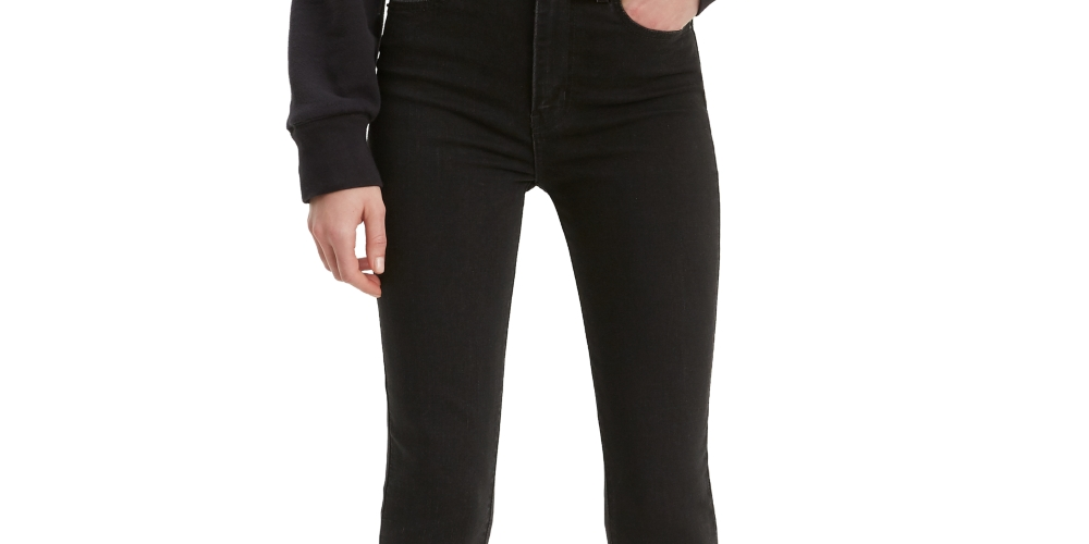 Calça jeans skinny Levi's Mile High com franjas, preta, tamanho 2x26