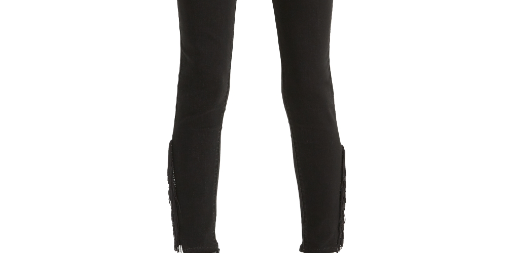 Calça jeans skinny Levi's Mile High com franjas, preta, tamanho 2x26