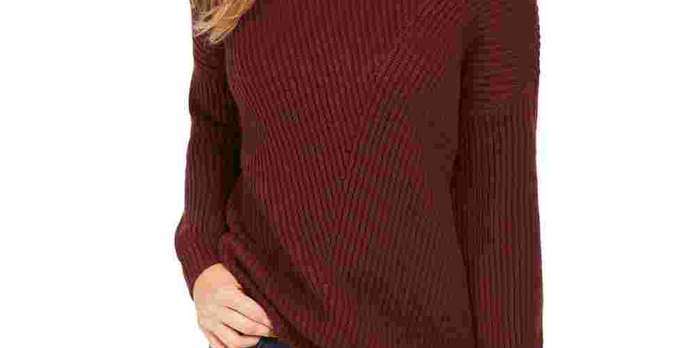 Suéter feminino canelado com ombros caídos, estilo &amp; co, roxo, tamanho XXG