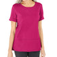 Blusa feminina Karen Scott de algodão com pesponto rosa, tamanho X-S