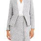 Calvin Klein Blazer Feminino Tweed Aberto Frente Cinza Tamanho 8