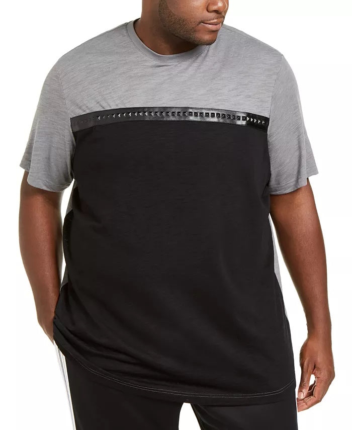 Camiseta masculina estampada de manga curta e ajuste clássico da INC International Concepts, preta, tamanho 3XB