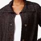 Karen Scott Cardigan Feminino com Botões Frontais e Gola Xale Preto Tamanho P