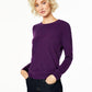 Suéter de cashmere feminino Charter Club com gola redonda, roxo escuro, tamanho extra pequeno